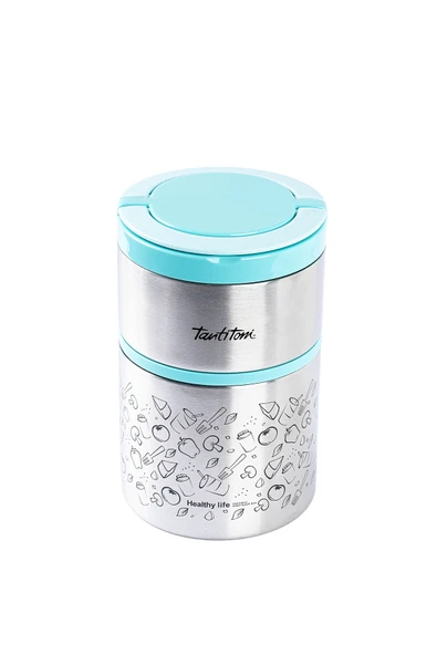 Tantitoni TANTİTONİ MAVİ 2 KATLI YEMEK TERMOSU 930ML ürün görseli 1