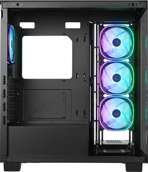 Rampage Hydra V1 Black Type-C Argb Fan + Hub E-ATX Exclusive Gaming Kasa - Resim 5