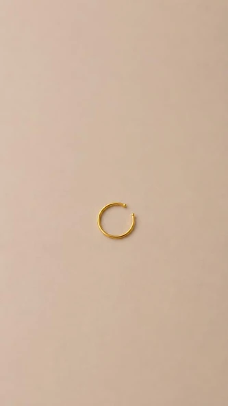 Gold Renk Minimal Halka Burun Piercing Gümüş Nose Ring ürün görseli 1