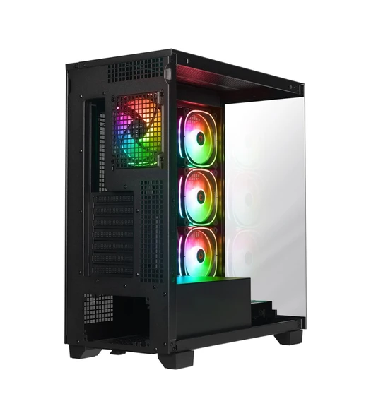 Rampage Hydra V1 Black Type-C Argb Fan + Hub E-ATX Exclusive Gaming Kasa - Resim 4