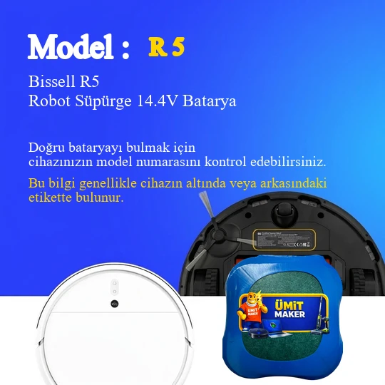 Bissell R5 Robot Süpürge 3200 mAh Batarya - Resim 2