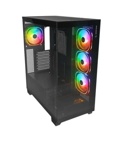 Rampage Hydra V1 Black Type-C Argb Fan + Hub E-ATX Exclusive Gaming Kasa ürün görseli 1
