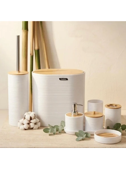 Cooker Beyaz Akrilik Banyo Seti 8 Parça ürün görseli 1