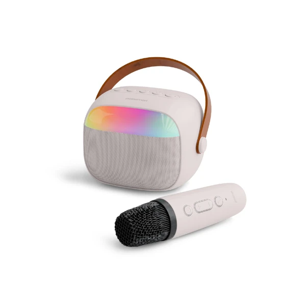 Polosmart FS101 Kablosuz RGB Led Aydınlatmalı Bluetooth 5.4 Mikrofonlu Karaoke Set Beyaz ürün görseli 1
