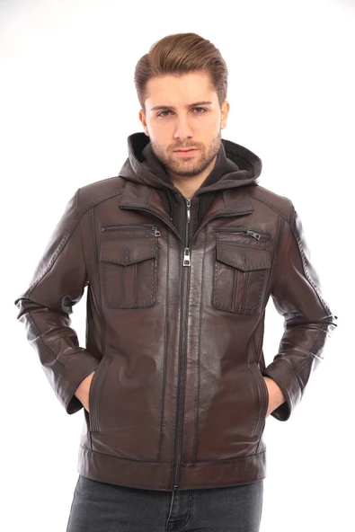 Erkek Deri Mont-EM020299 - Resim 3