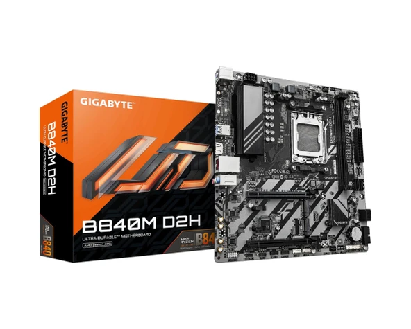 Gigabyte B840M D2H Soket Am5 Ddr5 7600mhz Oc Matx Gaming Aaaa11gıg0040 ürün görseli 1