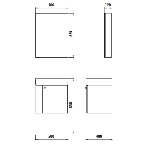 CREAVİT Font 50 cm Banyo Dolabı Takımı - Resim 2