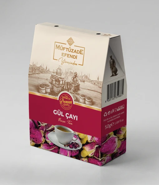 MÜFTÜZADE EFENDİ GÜL ÇAYI KUTU 50 G ürün görseli 1