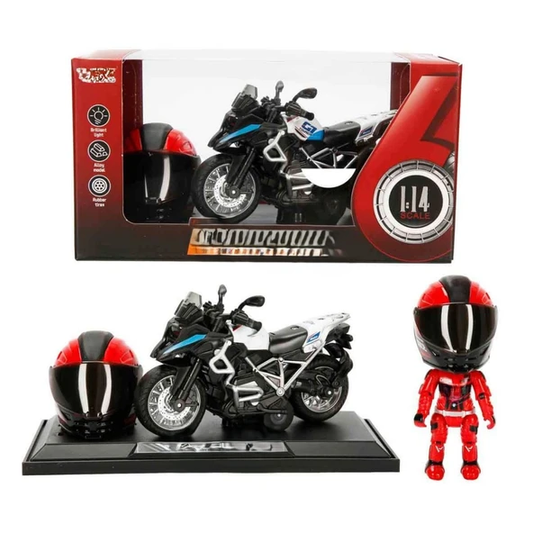 1:14 Sesli ve Işıklı Çek Bırak Motosiklet ürün görseli 1