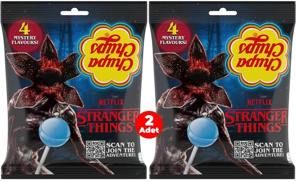Chupa Chups 4 Mystery Flavors Stranger Thıngs Scan to Joın the Adventure Lollipop 120 g (2 ADET) ürün görseli 1