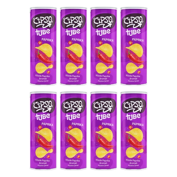 Cipso Tube Paprika Aromalı Cips 160 gr x 8 Adet ürün görseli 1