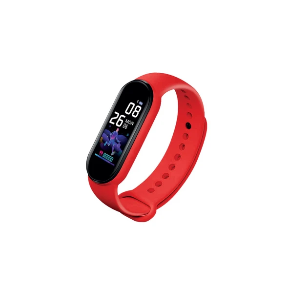 Polosmart PSSW24 Akıllı Bileklik 5.1V Titreşimli Bluetooth Adım Sayar Kalp Atışı Uyku Takibi Kırmızı ürün görseli 1