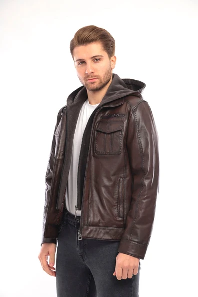 Erkek Deri Mont-EM020299 - Resim 2