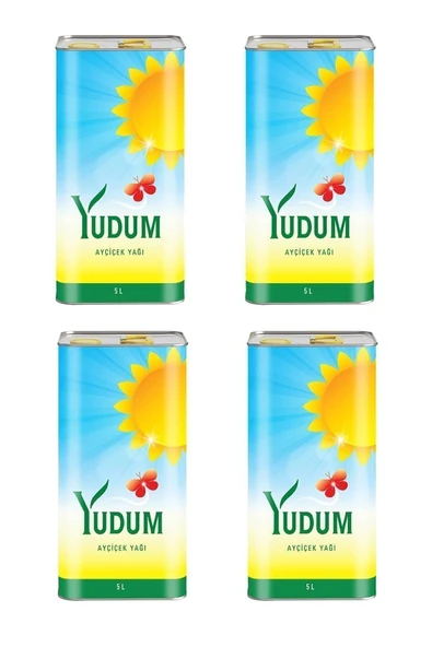 Yudum 5 lt Ayçiçek Yağı Teneke 4'lü Koli Eko Paket 20 lt ürün görseli 1