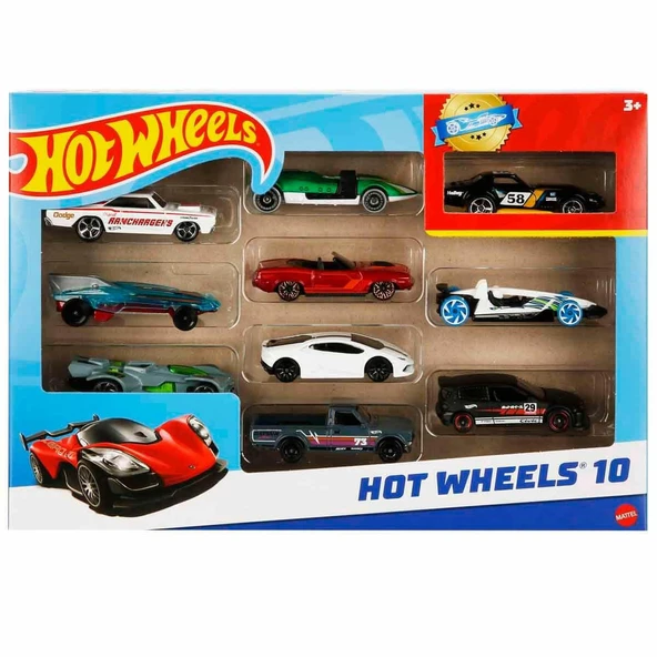 Hot Wheels 10'lu Çoklu Paket - Orijinal Koleksiyonluk Metal Araba Seti ürün görseli 1