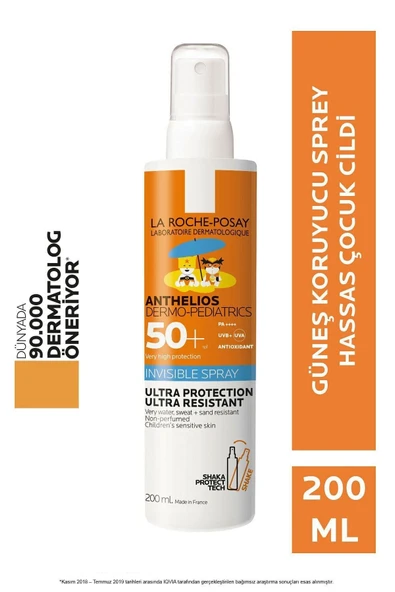 La Roche Posay Anthelios Dermo Pediatrics Invisible Sprey 200ml 3337875698696 ürün görseli 1