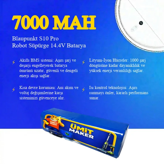 Blaupunkt S10 Pro Robot Süpürge 7000 mAh Batarya - Resim 3