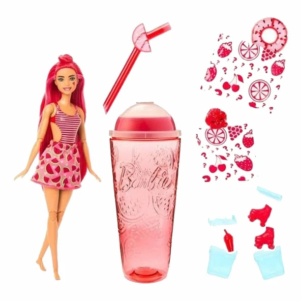 Barbie Pop Reveal Meyve Serisi - 8 Sürprizli ve Slime Eğlenceli Kokulu Bebek Seti ürün görseli 1