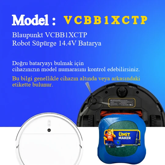 Blaupunkt VCBB1XCTP Robot Süpürge 5200 mAh Batarya - Resim 2