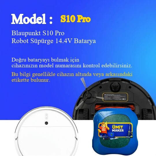 Blaupunkt S10 Pro Robot Süpürge 7000 mAh Batarya - Resim 2