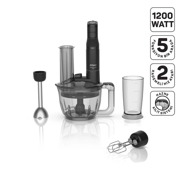 Arzum AR1187 Soprano Max Neo 1200 W Blender Seti - Siyah ürün görseli 1