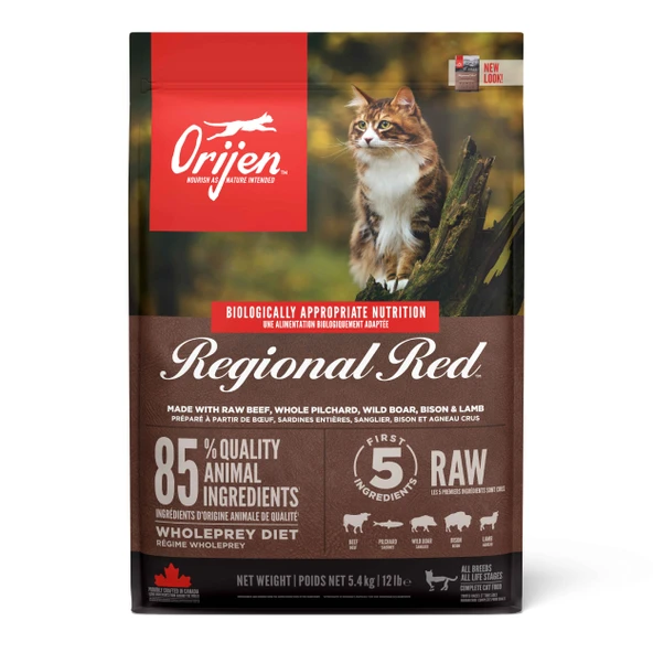 Orijen Regional Red Kırmızı Et Çeşitli Tüm Irklar İçin Yetişkin Kedi Maması 5.4 Kg ürün görseli 1