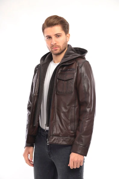 Erkek Deri Mont-EM020299 - Resim 6