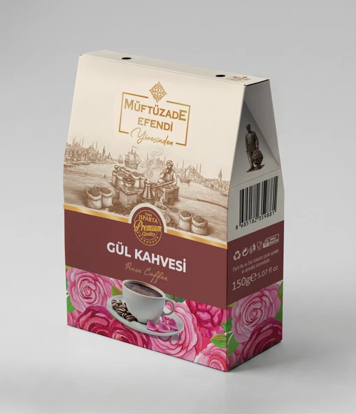 MÜFTÜZADE EFENDİ GÜL KAHVESİ KUTU 150 G ürün görseli 1