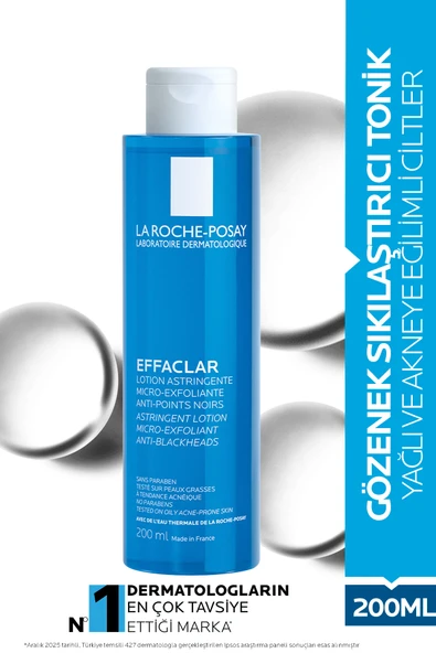 La Roche Posay Effaclar Yağlı Ciltler İçin Salisilik Asit İçeren Siyah Nokta ve Gözenek Sıkılaştırıcı Tonik 200 ml ürün görseli 1