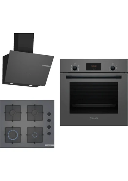 Bosch Ankastre Gri 3 Lü Set 308 (HBF512BH1T-POP6C9P30O-DWK66PJ70T) ürün görseli 1