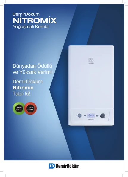 DEMİRDÖKÜM NİTROMİX P 24 KW HERMETİK YOĞUŞMALI KOMBİ (Baca Seti Dahil) ürün görseli 1