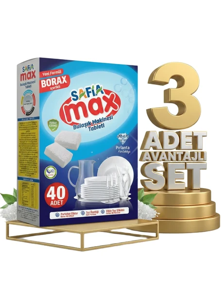 Safia Max Bulaşık Makina Tableti 3x40lı - Resim 2