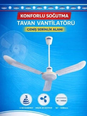TMT 140CM 56  C-5603 Tavan Vantilatörü  BEYAZ R3ENK ürün görseli 1