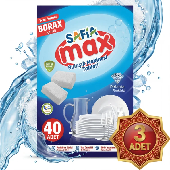 Safia Max Bulaşık Makina Tableti 3x40lı - Resim 4