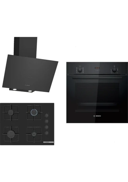 Bosch Siyah 3lü Ankastre Set 318( HBF512BB1T - POP7C6P30O - DWK64PJ60T ) 67 cm Ocak ürün görseli 1