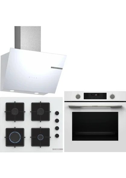 Bosch Beyaz 3 Lü Ankastre Set 499 ( HUA736EV0T - POP6C2P31O - DWK66PJ20T ) - Buhar Destekli - ürün görseli 1