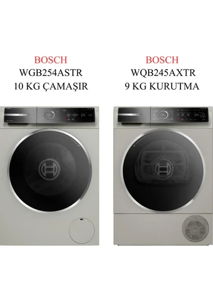 Bosch WGB254ASTR - WQB245AXTR 10 kg Çamaşır ve 9 kg Kurutma 2'li Serie 8 Set ürün görseli 1