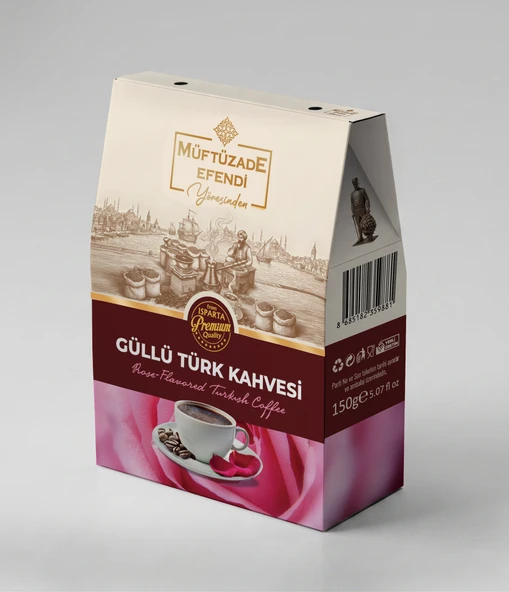 MÜFTÜZADE EFENDİ GÜLLÜ TÜRK KAHVESİ KUTU 150 G ürün görseli 1