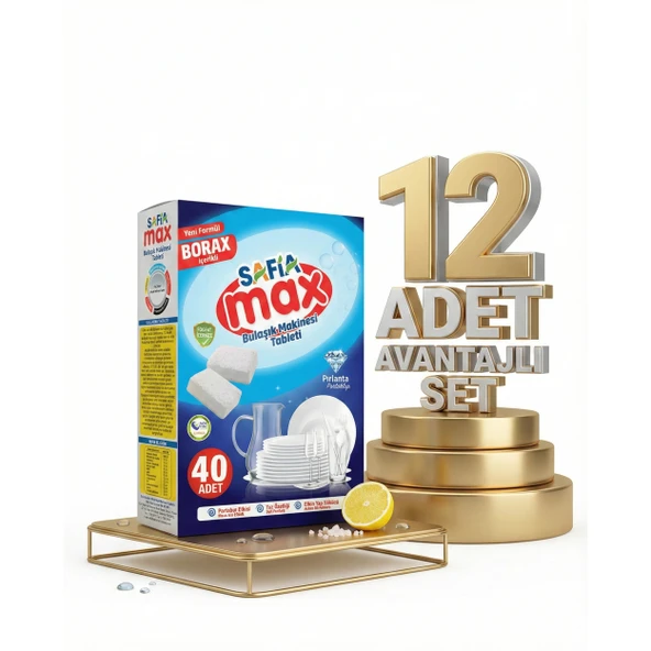 Safia Max Bulaşık Makina Tableti 12x40lı - Resim 2