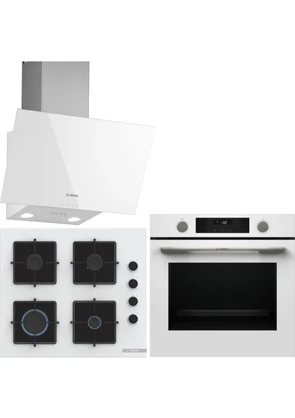Bosch Beyaz 3 Lü Ankastre Set 487 ( HUA736EV0T - POP6C2P31O - DWK63PJ20T ) - Buhar Destekli - ürün görseli 1