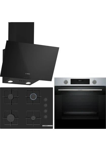 Bosch Siyah/ınox Ankastre Set HUA717BR0T-POP7C6P30O-DWK63PJ60T ürün görseli 1