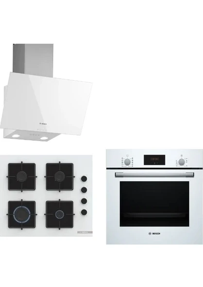 Bosch Beyaz 3'lü Ankastre Set 298 HBF512BW1T POP6C2P30O DWK63PJ20T Enerji Sınıfı D Modern Tasarım ürün görseli 1