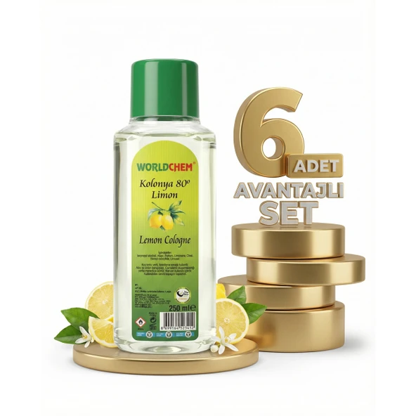 Worldchem Limon Kolonyası 6x250 Ml ürün görseli 1