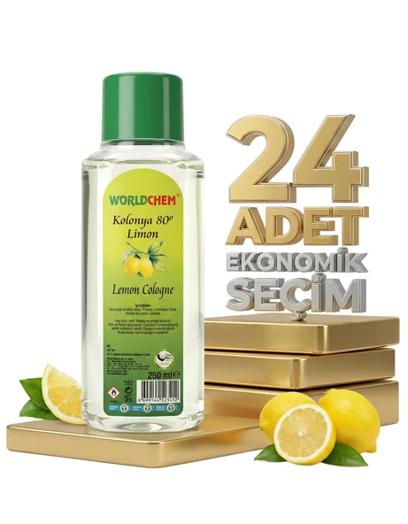 Worldchem Limon Kolonyası 24x250 Ml - Resim 2