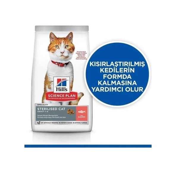 Hill's Science Plan Somonlu Kısırlaştırılmış Yetişkin Kedi Maması 3 KG ürün görseli 1