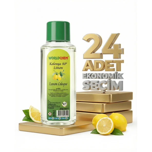 Worldchem Limon Kolonyası 24x250 Ml ürün görseli 1