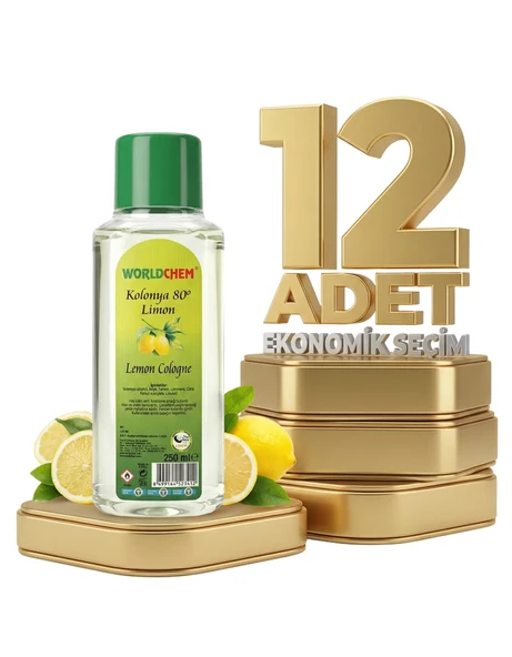 Worldchem Limon Kolonyası 12x250 Ml - Resim 2