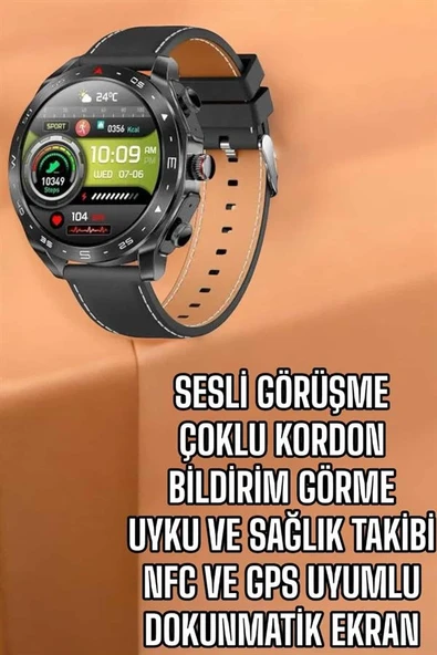Akıllı Saat Nabız Ölçer Uyku Takibi Sesli Görüşme Bildirim Görme ürün görseli 1
