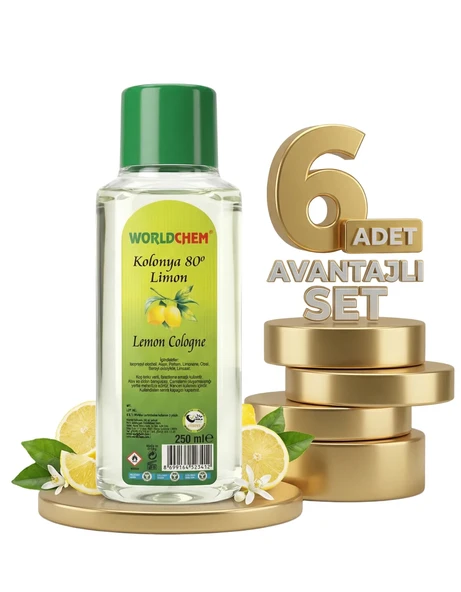 Worldchem Limon Kolonyası 6x250 Ml - Resim 2