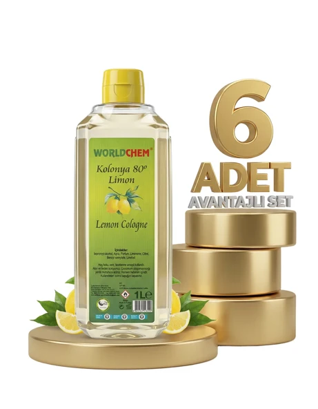 Worldchem Limon Kolonyası 6x1 Lt - Resim 2